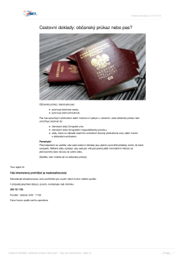 Cestovní doklady: občanský průkaz nebo pas? - Tipy pro