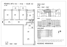 PŮDORYS BYTU lll.4 - 4+kk - 122,85 m2