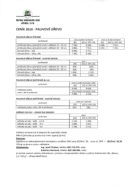 CEN&Iacute;K 2016 - PALIVOV&Eacute; DŘEVO
