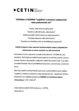 Vyž&aacute;dejte si ZDARMA &ldquo;vyj&aacute;dřen&iacute; o existenci nadzemn&iacute;ch