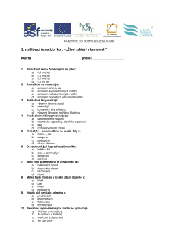 3. vzdělávací tematický kurz – „Život zakletý v kamenech“ Kvarta