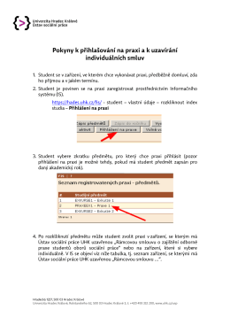 Pokyny k přihlašování na praxi a k uzavírání