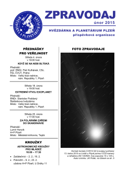 Únor 2015 - Hvězdárna a planetárium Plzeň