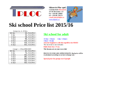 Ski school Price list 2015/16