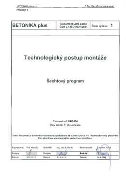 Technologický postup montáže