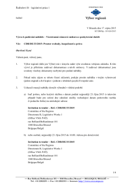 Výzva k podávání nabídek CDR/DE/33/2015 - Pozvánka