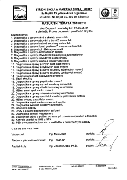 Provoz dopravních prostředků - Střední škola a Mateřská škola Na