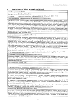 Stručn&eacute; shrnut&iacute; &uacute;dajů z ž&aacute;dosti