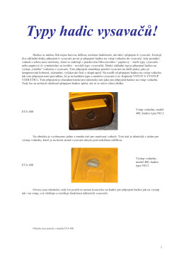 ETA typy hadic vysavačů