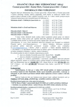 , FINANČN&Iacute; &Uacute;ŘAD PRO STŘEDOČESK&Yacute; KRAJ