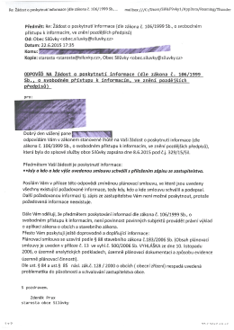 Předmět: Re: Ž&aacute;dost o poskytnut&iacute; informace (dle z&aacute;kona č