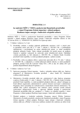 Dodatek č. 4 ke Směrnici MŽP č. 7/2010