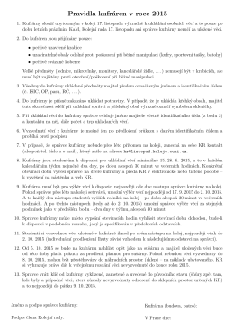 Pravidla kufráren v roce 2015