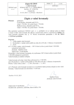 Zápis z valné hromady