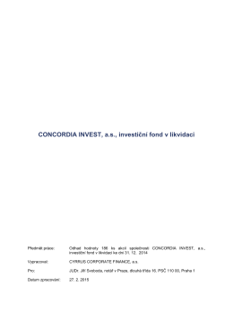 CONCORDIA INVEST, a.s., investiční fond v likvidaci