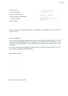 Poskytnutí informace dle zákona č. 106/1999 Sb. , o