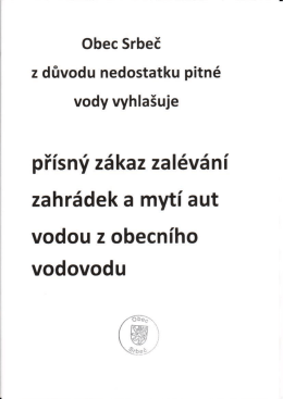 přísný zákaz zalévání zahrádek a mytí aut