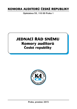 Jednací řád sněmu - Komora auditorů České republiky
