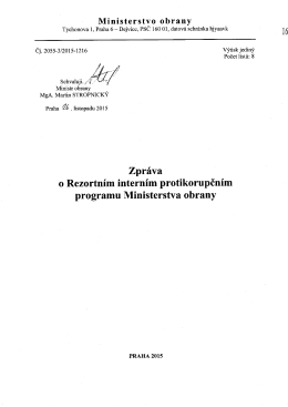 Ministerstvo obrany - Z&aacute;kladn&iacute; informace o korupci