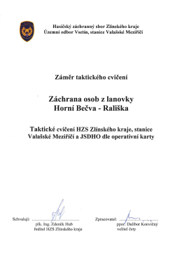 záchrana osob z lanovky na Rališce