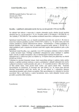 Stanovisko ops L&aacute;zně Kyselka k demolici zbrojnice 11.4.2014