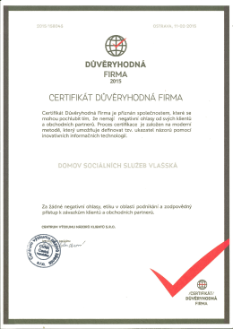 certifikát důvěryhodná firma