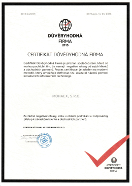 DŮVÉRYHODNÁ FIRMA