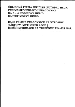 ÚKLIDOVÁ FIRMA MW-DIAS (AUTOPAL HLUK)