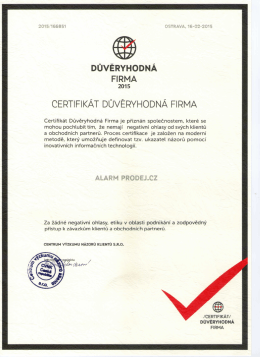 DŮVĚRYHODN&Aacute; FIRMA