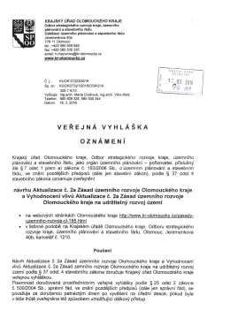Ozn&aacute;men&iacute; - Obec Seloutky