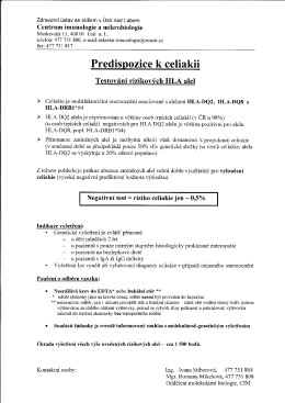 Celiakie_průkaz rizikov&yacute;ch alel