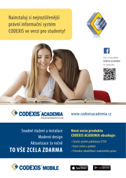 Informačn&iacute; let&aacute;k softwaru CODEXIS ACADEMIA