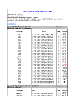 Ceník platný od 15.3.2015 Ceny jsou uvedeny bez DPH Aktuální