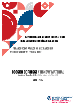 MSV 2015 Dossier de presse, Tiskový materiál