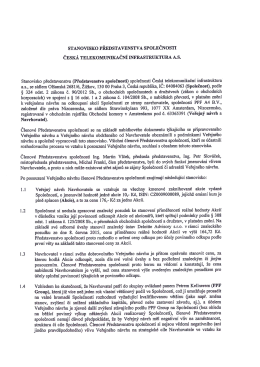 Stanovisko představenstva k návrhu PPF A4 na odkup akcií