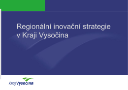 Regionální inovační strategie v Kraji Vysočina