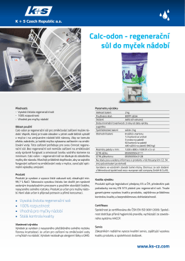 Calc-odon - regenerační sůl do myček nádobí