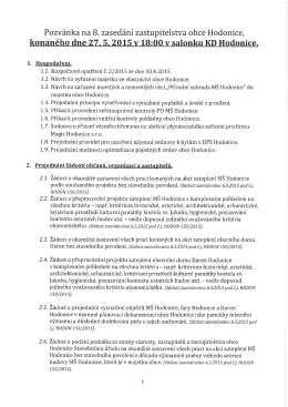 Pozvánka na 8. zasedání zastupitelstva obce Hodonice,