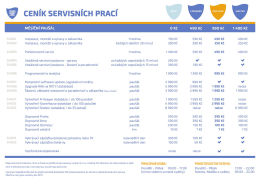 Cen&iacute;k servisn&iacute;ch prac&iacute;