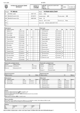 z&aacute;pis o utk&aacute;n&iacute; - Tatran Sedlčany