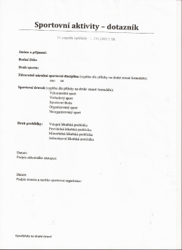 Sportovní aktivity.