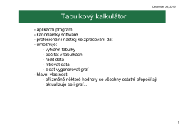 1. Úvod do tabulkového kalkulátoru