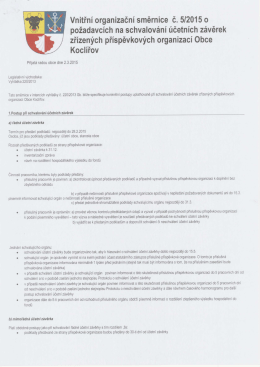 Vnitřní organizační směrnice č. 5/2015 o požadavcích na