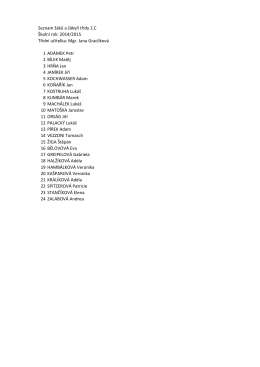 Seznam žáků a žákyň třídy 2.C Školní rok: 2014/2015 Třídní učitelka