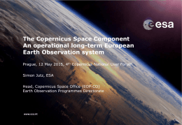 The Copernicus Space Component An operational long
