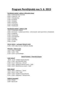 Program Pernštýnská noc 5. 6. 2015