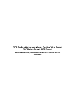 Weekly Routing Table Report, BGP Update Report, CIDR Report