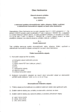 Vyhláška 2015-2 O stanovení systému shromažďování