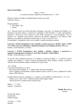 Obecní úřad Štíhlice Zápis č. 9 /2015 ze zasedání obecního