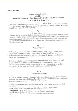 Obecně Z&aacute;vazn&aacute; vyhl&aacute;&scaron;ka č. 1/2015 O zabezpečen&iacute;